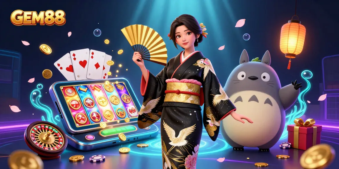 Experience exciting gaming at GEM88 with colorful slot games, vibrant characters, and thrilling action.