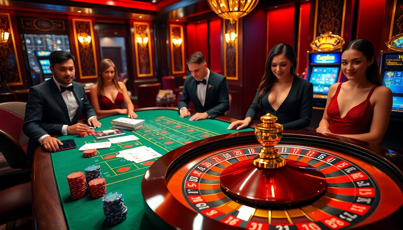 Experience the thrill of gambling at https://lucky88.faith/ with vibrant poker chips and an elegant roulette wheel.