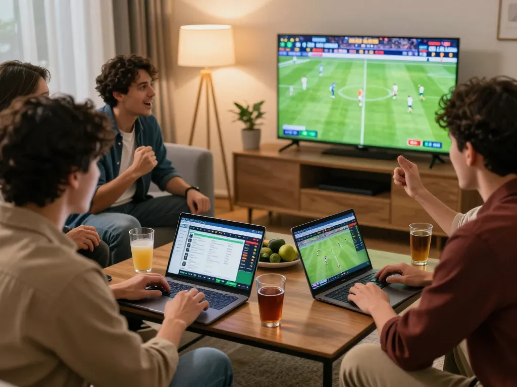 Join friends to xem bóng đá trực tiếp while strategizing bets in a lively social setting.