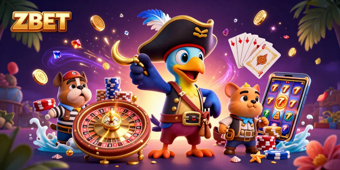 ZBET enhances gaming appeal with vibrant 3D characters enjoying casino fun amidst gold coins and gems.