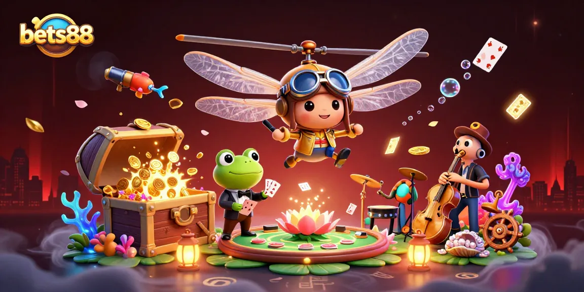 Experience the vibrant bets88 casino atmosphere with lively characters and gaming elements.