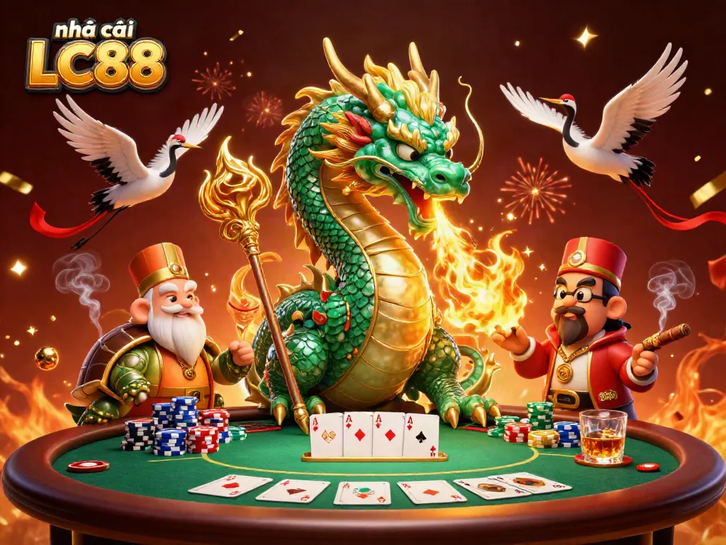 Engage with exciting gameplay at nhà cái LC88, featuring dynamic casino elements and vibrant characters.