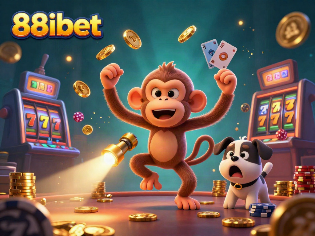 Experience the excitement of 88ibet with a playful ghostly scene in a lively casino.