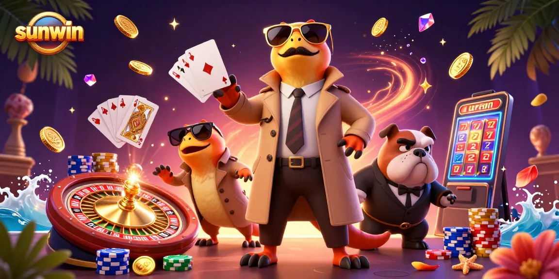 Experience sunwin's exciting casino atmosphere with vibrant characters and thrilling gaming elements.