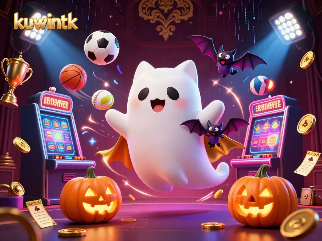 Enjoy thrilling gambling action with kuwintk in a vibrant haunted casino atmosphere packed with lively elements.