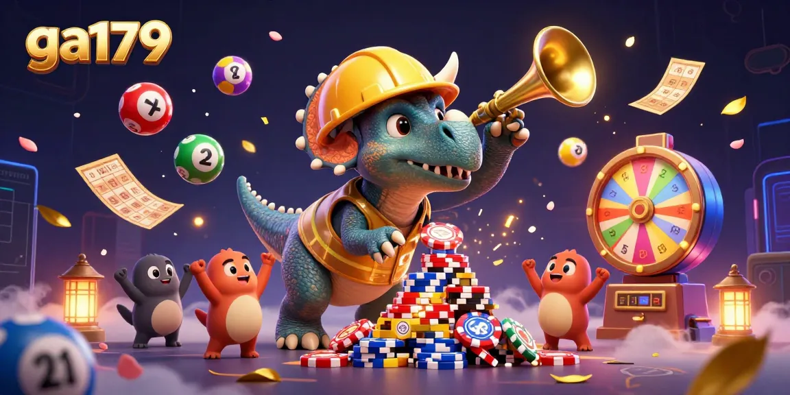 Experience thrilling gameplay at ga179 with vibrant lottery balls and celebratory characters.