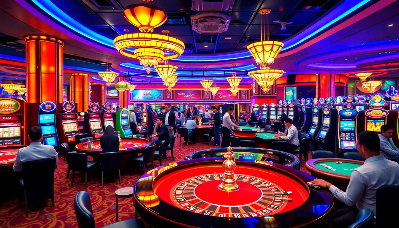 Experience the thrill of BJ66 casino with vibrant gameplay at roulette and poker tables.