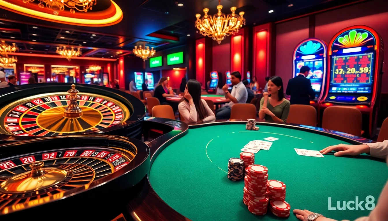 Experience thrilling gameplay at Luck8 with vibrant casino tables and exciting visuals.