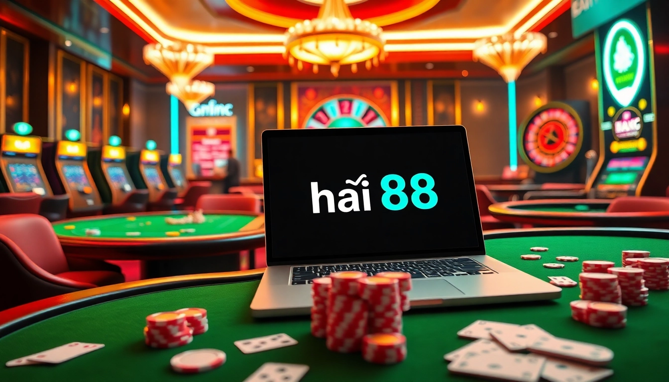 Exciting view of the luxurious gambling experience at nhà cái bu88 showcasing casino games and betting.