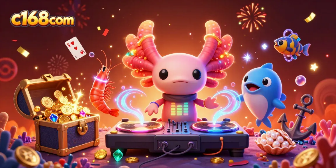Experience fantastic gameplay with c168com's underwater casino theme, featuring an engaging DJ and vibrant characters.