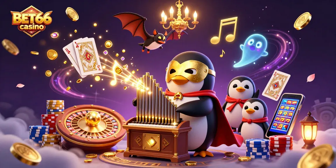 Experience the vibrant BET66 casino with dynamic gaming elements and captivating characters.