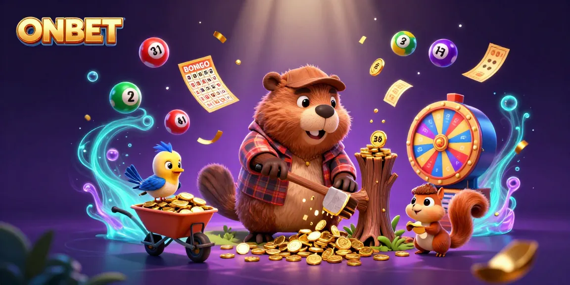 Experience ONBET's engaging atmosphere with dynamic elements and colorful casino visuals.