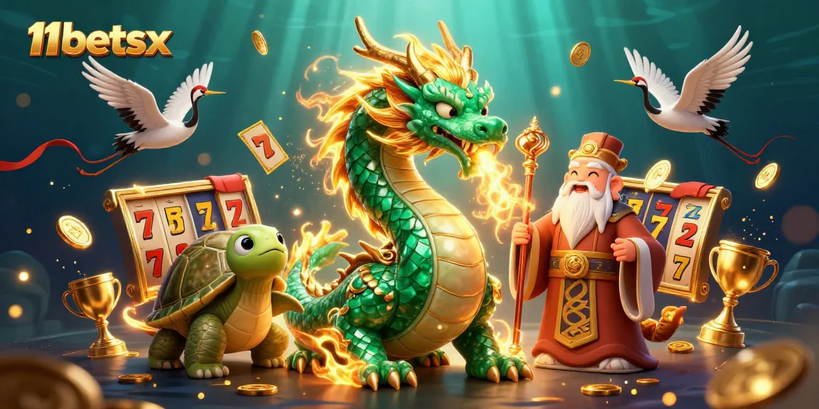 Engage with thrilling slots at 11betsx, featuring lucky dragons, turtles, and golden game elements.