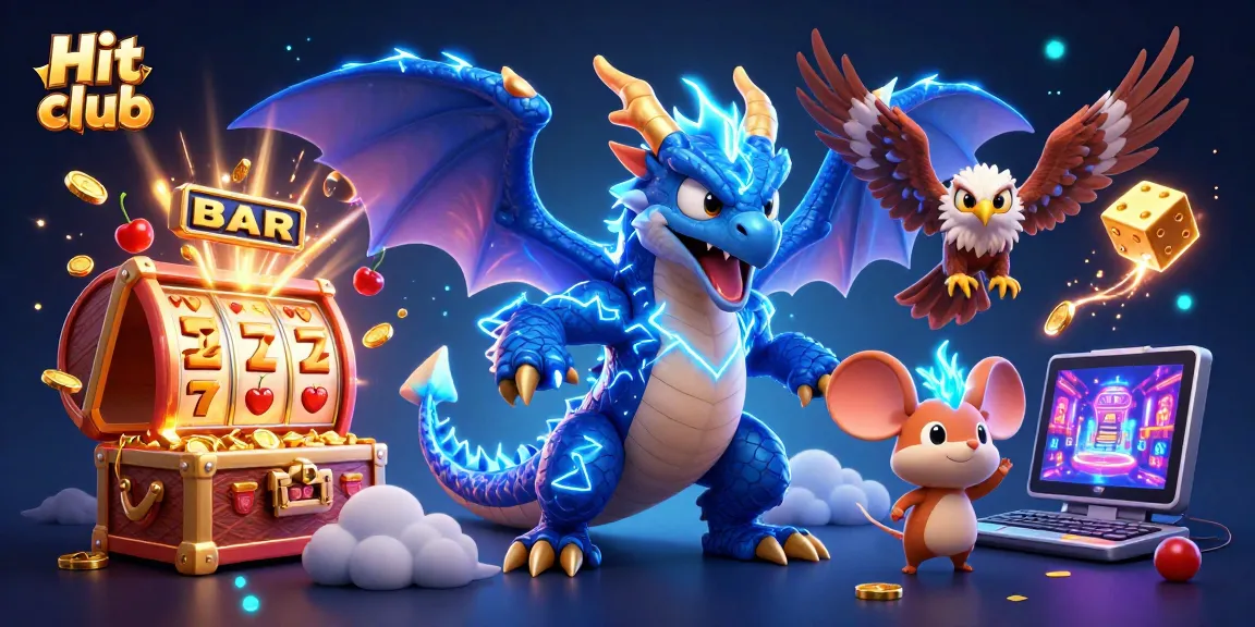 Engage with Hit club's vibrant gaming experience, featuring thrilling slot machines and dynamic characters.