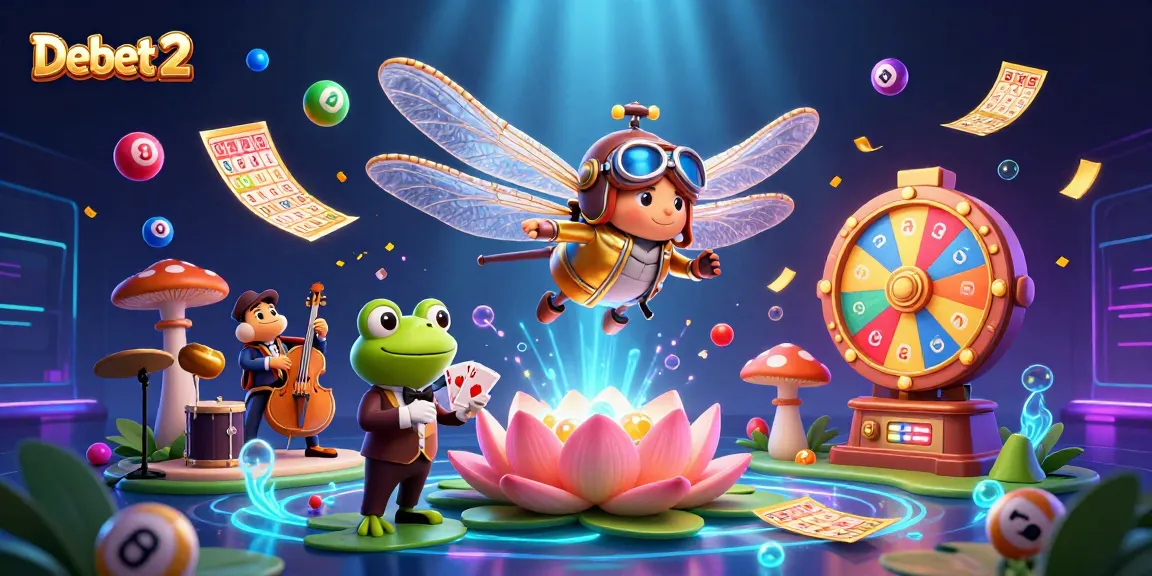 Experience the thrill of gaming with Debet 2 at a vibrant lily pad casino.